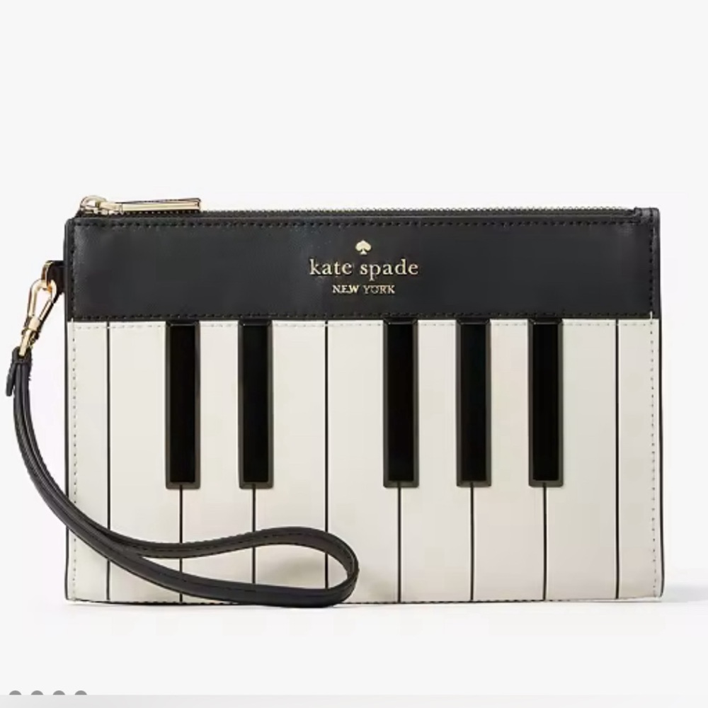 NWT! Kate Spade ♠️ Pitch Purrfect Medium Piano 🎹 Wristlet